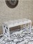 Beyaz Boyalı Içi Kareli Diktörtgen 100 cm x 40 cm Oturak Puf - Bench - Makyaj Oturağı - Oturak Krem Renk 100 x 40 Boyut/ebat 1