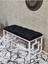 Beyaz Boyalı Içi Kareli Diktörtgen 100 cm x 40 cm Oturak Puf - Bench - Makyaj Oturağı - Oturak Siyah Renk 100 x 40 Boyut/ebat 4