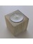 10 Adet Tekli Doğal Ahşap Küp Mumluk 6 x 6 cm Mum Dahil) 3