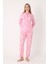 Flower Effect Önden Düğmeli Pijama Takımı 2