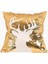 Altın, Beyaz Payetli Geyik Başlı Yastık 40CM 1
