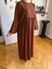 Kahverengi Balon Kollu Oversize Elbise 5096 4