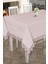 Işıltı Iğne Oyalı Masa Örtüsü Pudra 2