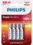 Philips Power Alkaline Aaa LR03 1.5V Ince Kalem Pil 4'lü Paket (LR03P4B/10) 1