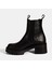 Kadın Siyah Lastikli Topuklu Deri Chelsea Bot 3