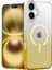 Bfs Apple iPhone 16 Pummel Shiny Magsafe Kapak - Gold 1
