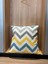 Modern Chevron Desenli Dekoratif Kırlent-Sarı,mavi ve Gri Tonlarında 3