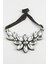 Ds-Derin Çiçek Taşlı Yaka Kolye-Gümüş Rengi 2