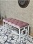 Beyaz Boyalı Içi Kareli Diktörtgen 100 cm x 40 cm Oturak Puf - Bench - Makyaj Oturağı - Oturak Pembe Renk 100 x 40 Boyut/ebat 4