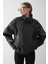 Siyah Dik Yaka Dokulu Deri Ceket - 509251 4