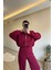 Kadın Fermuarlı Oversize Sweat ve Yüksek Bel Eşofman Takımı NM018 5