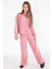 Pembe Yazı Baskılı Şeritli Kız Çocuk Alt Üst Takım 22771 1