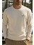 Erkek Mevsimlik Salaş Uzun Kol Krem Sweatshirt 1