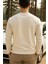 Erkek Mevsimlik Salaş Uzun Kol Krem Sweatshirt 2