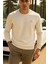 Erkek Mevsimlik Salaş Uzun Kol Krem Sweatshirt 6