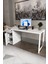 Beyaz 160X60 cm Çalışma Masası, Bilgisayar Masası, Ofis Masası Çekmeceli, Dolaplı, Raflı 1