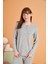 Kadın Gri Pijama Takımı 28015 3