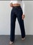 Wide Leg Kadın Likralı Palazzo Kot Denim Pantolon Kapalı Mavi 1