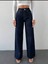 Wide Leg Kadın Likralı Palazzo Kot Denim Pantolon Kapalı Mavi 3