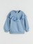 Yeni Sezon Bisiklet Yaka Fırfırlı Kız Çocuk Sweatshirt 1