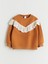 Yeni Sezon Bisiklet Yaka Fırfırlı Kız Çocuk Sweatshirt 1