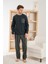 Antrasit Siyah Ekose Desenli Elegant Erkek pijama takımı 2