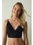 Siyah Brode Detaylı Balensiz Push Up Bralet 1