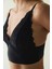 Siyah Brode Detaylı Balensiz Push Up Bralet 6