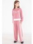 Pembe Şerit Detaylı Yazılı Geniş Paça Kız Çocuk Takım 22773 3