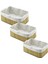 3 Boy Dikdörtgen Bambu Kenar Organizer Sepet Ahşap Altlık - Bezli 13X20-16X24-20X31CM (4887) 1