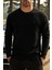 Erkek Mevsimlik Salaş Uzun Kol Siyah Sweatshirt 1
