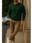 Erkek Comfort Fit Günlük Nakışlı Yeşil Sweatshirt 3