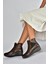 V324221103 Kahverengi Hakiki Deri Klasik Kadın Bot 3