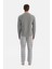 Gri Melanj Dikiş Detaylı Waffle Tişört Pantolon Pijama Takımı 2