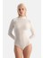 Ekru 5018KC Modal Kaşmir Uzun Kollu Balıkçı Yaka Bodysuıt 1