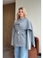 Gri %100 Yün Kısa Kaban - 512157 2