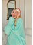 Mint Yeşili Kapşonlu Tam Peluş Oversize Sweat Panço Pijama 4
