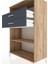 Hyperion Dolap 2 Raflı 2 Çekmeceli 88X44X134 Çam-Antrasit 5