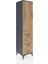 Hyperion Dolap Tek Raflı 3 Çekmeceli Tek Askılı 44X44X195 Antrasit-Çam 2