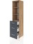 Hyperion Dolap 3 Raflı 3 Çekmeceli Tek Kapaklı 44X44X195 Çam-Antrasit 4