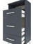 Arges Komodin Tek Raflı 3 Çekmeceli 44X30X96 Antrasit-Antrasit 5