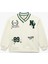 Nakış Detaylı Uzun Kollu V Yaka Oversize Sweatshirt 1