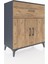 Hyperion Şifonyer Tek Raflı Tek Çekmeceli 2 Kapaklı 88X44X106 Antrasit-Çam 2