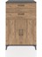 Hyperion Dolap Tek Raflı 2 Çekmeceli 2 Kapaklı 88X44X134 Antrasit-Çam 1