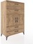 Hyperion Dolap Tek Raflı 4 Çekmeceli 2 Kapaklı 88X44X134 Çam-Çam 2