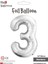 3 Rakam Gümüş Folyo Balon 34" 1