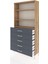 Arges Dolap 3 Raflı 5 Çekmeceli 88X30X182 Çam-Antrasit 4