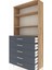 Arges Dolap 3 Raflı 5 Çekmeceli 88X30X182 Çam-Antrasit 5