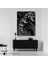 Tekli Dikey Kanvas Tablo Siyah Beyaz Soyut Tasarım 1