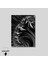 Tekli Dikey Kanvas Tablo Siyah Beyaz Soyut Tasarım 3